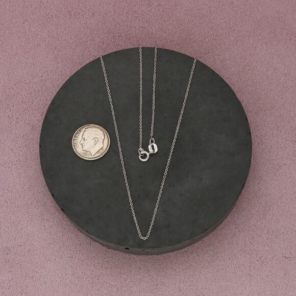 sterling silver 1mm cable chain necklace size 18in - Picture 2 of 3